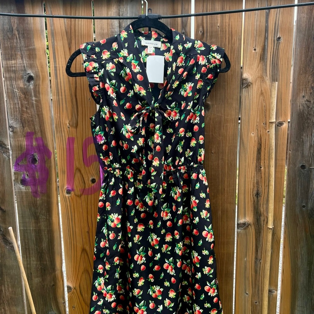 New with tags peach/orange print dress